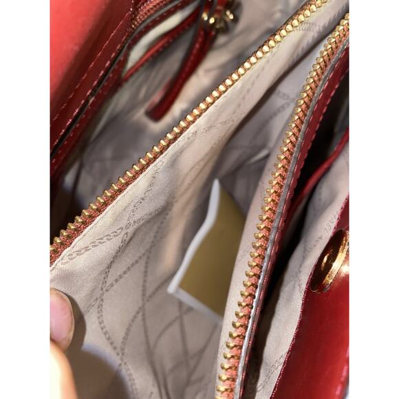 MICHAEL Michael Kors Gramercy Large Logo Satchel in Brown/Brandy Excellent - Picture 14 of 16